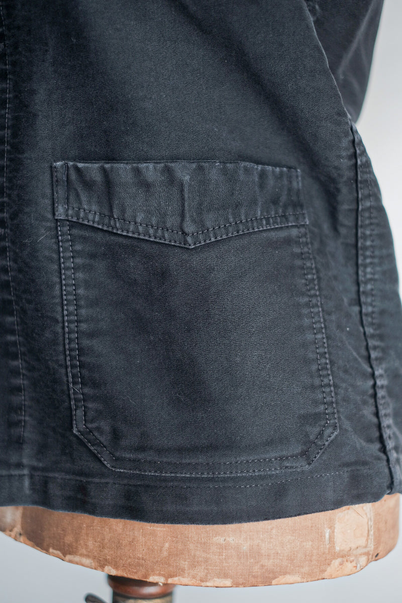 [~ 50's] แจ็คเก็ตทำงานของ Moleskin สีดำวินเทจ