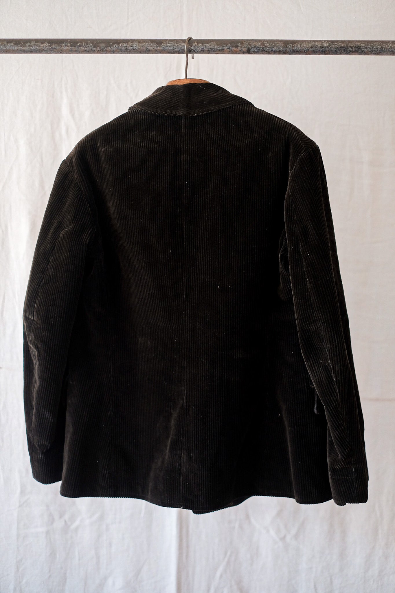 [~ 30's] French Vintage Dark Brown Corduroy Work Jacket "Adolphe Lafont"