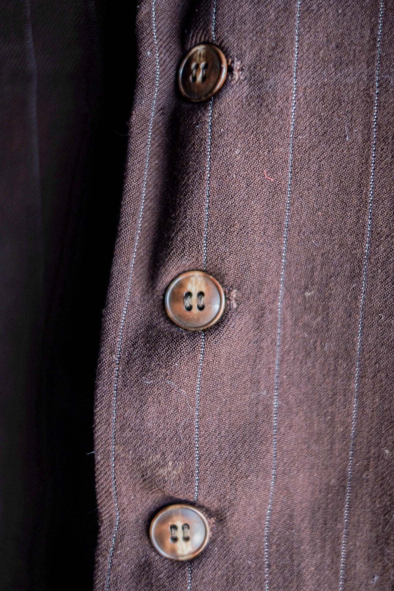 ［~40's］French Vintage Brown Wool Work Gilet