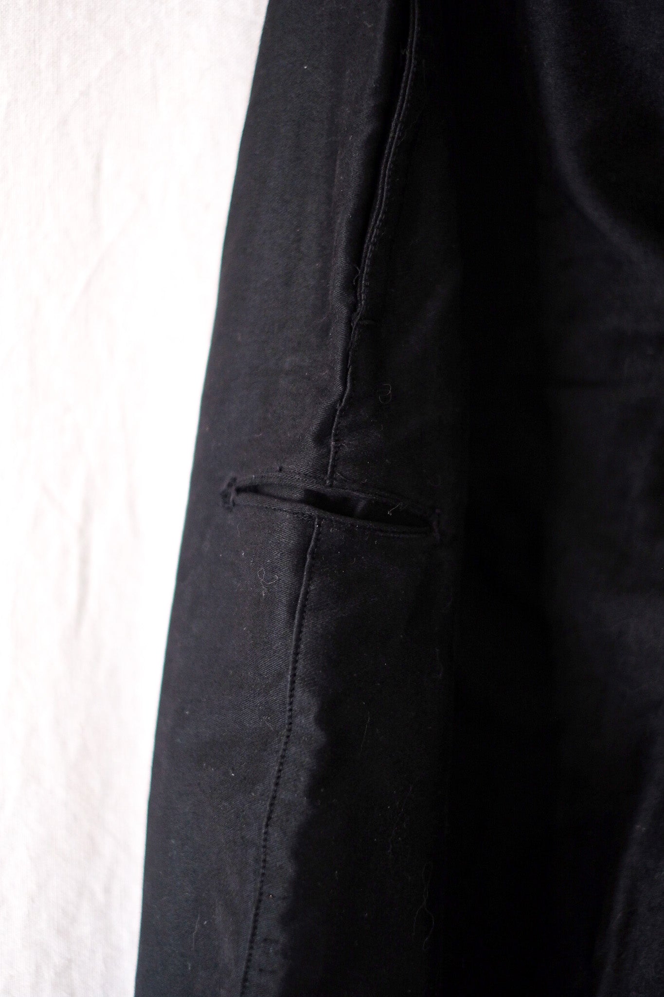 [~ 30's] French Vintage Black Moleskin Work Pants "Dead Stock"