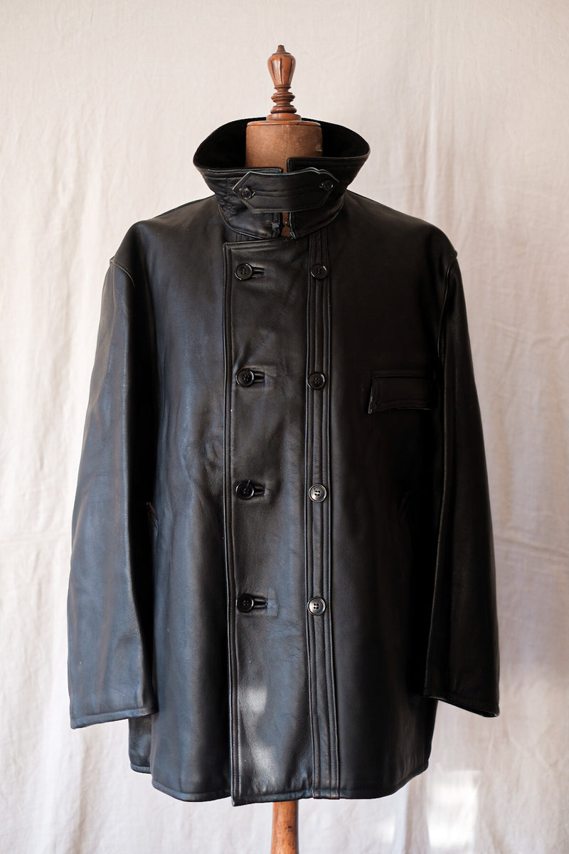 [~ 50's] แจ็คเก็ตหนัง LE Corbusier Vintage French Vintage "Collar Wool" "Dead Stock"