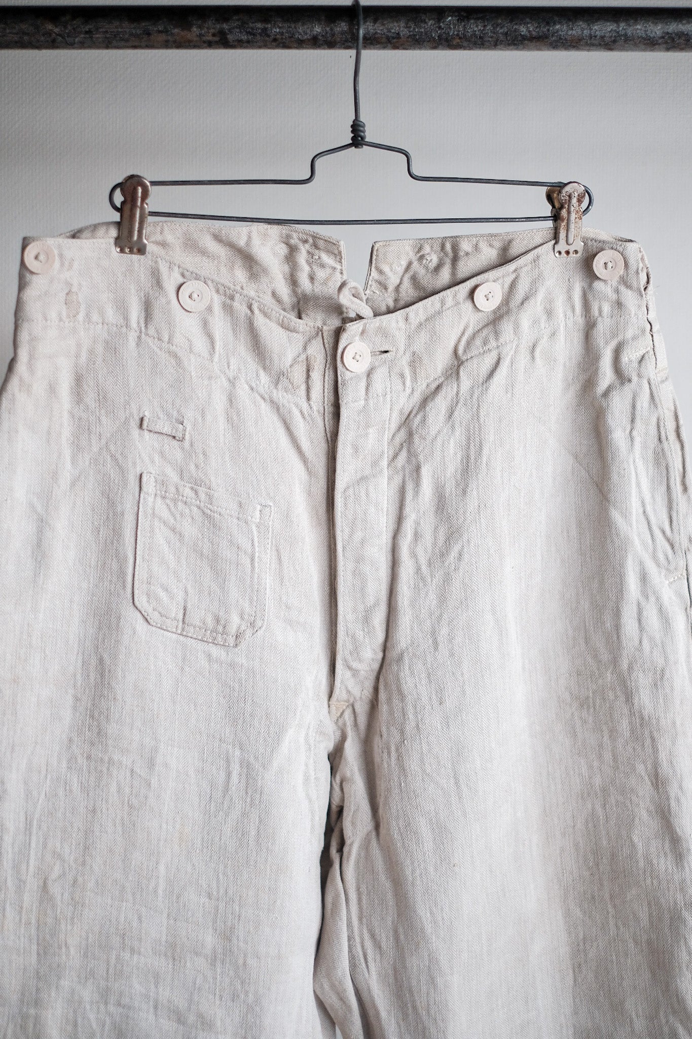 [~ 40's] WW2 กองทัพเยอรมัน Drillich HBT กางเกงขายาว