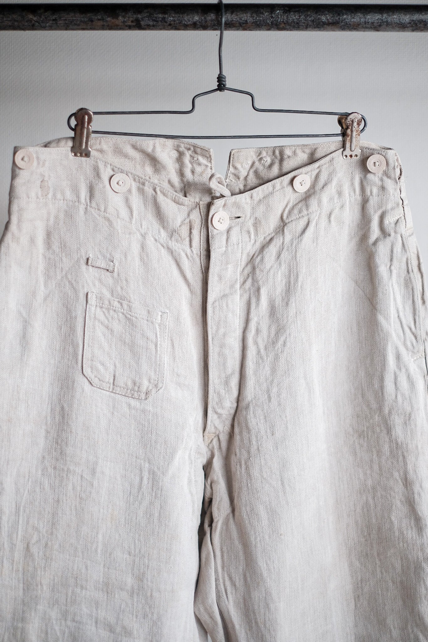 ［~40's］WW2 German Army Drillich HBT Linen Trousers