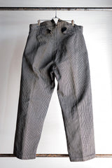【~30's】French Vintage Cotton Pique Striped Work Pants "Dead Stock"