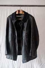 [~ 40's] แจ็คเก็ตหนัง le Corbusier French Vintage Jacket "Collar Wool"
