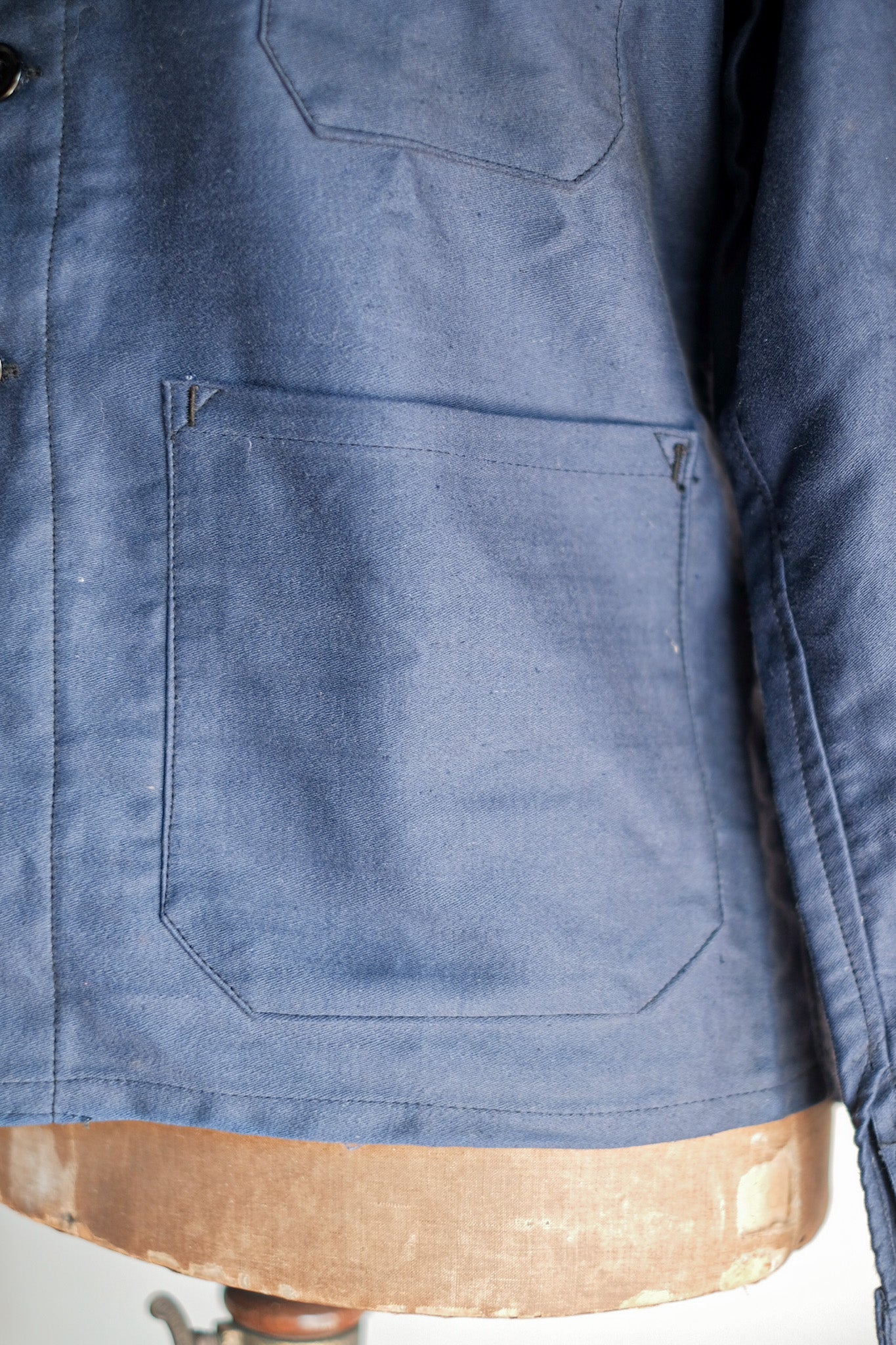［~30's］French Vintage Blue Moleskin Work Jacket "Dead Stock"