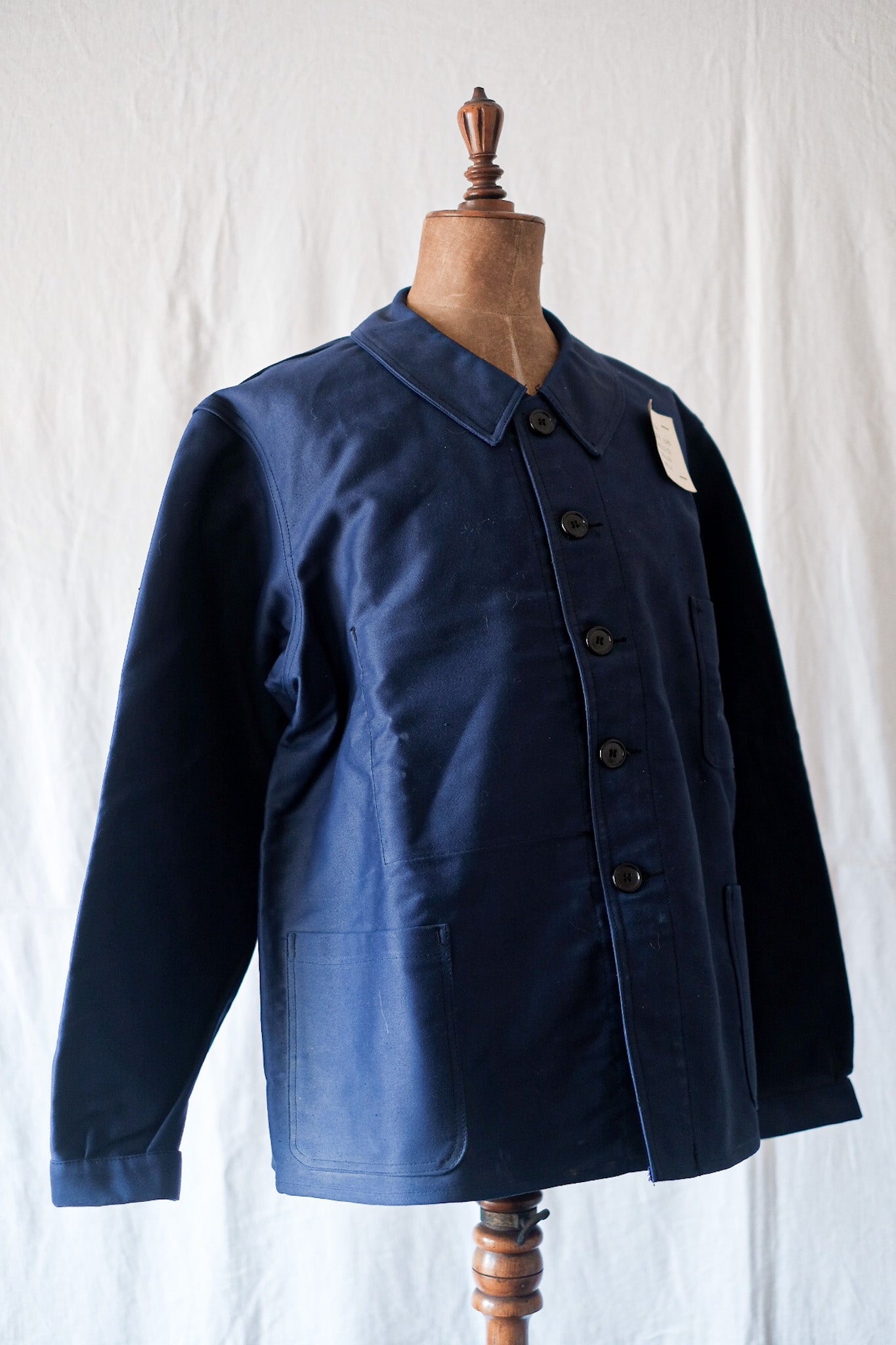 【~50's】French Vintage Blue Moleskin Work Jacket "Dead Stock"