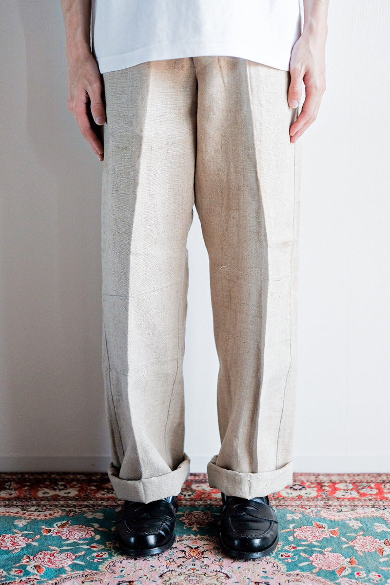 【~40's】German Army Linen Trousers "Dead Stock"