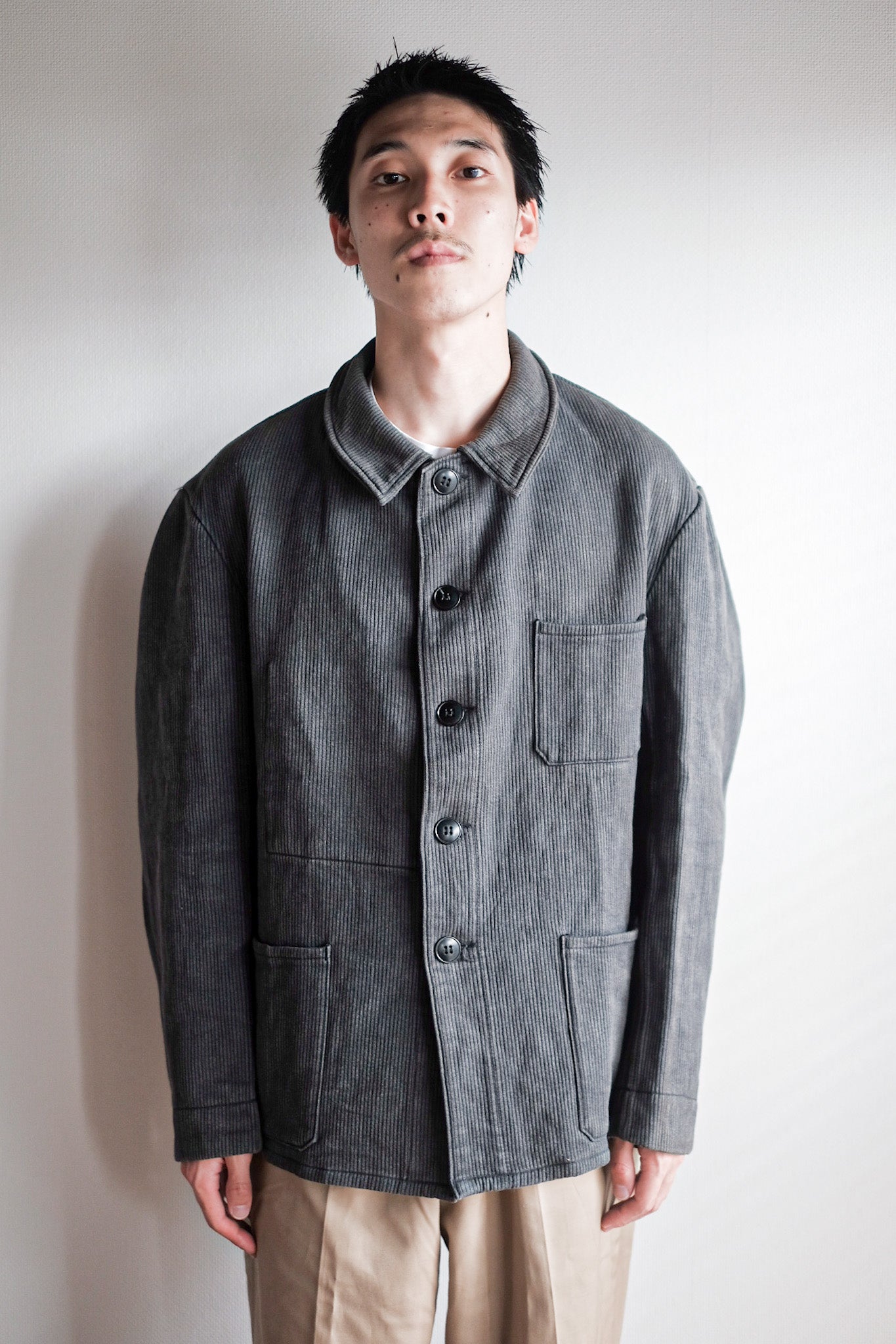 [〜50年代]法國復古灰色棉布式工作夾克