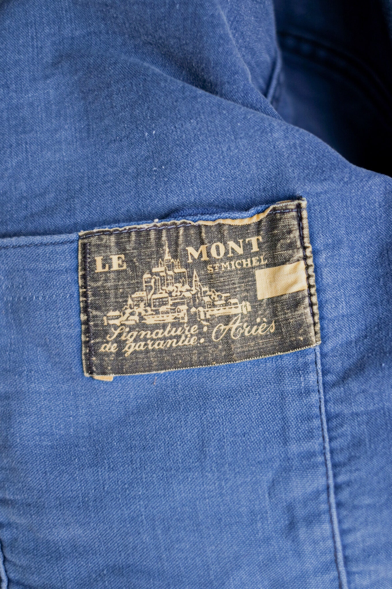 ［~50's］French Vintage Blue Moleskin Work Jacket "Le Mont St. Michel"