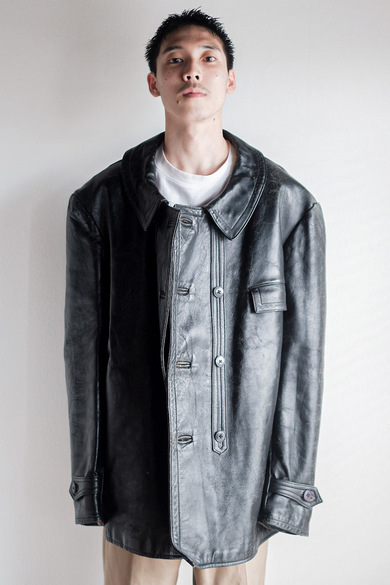 60's】French Vintage Le Corbusier Leather Work Jacket – VIEUX ET