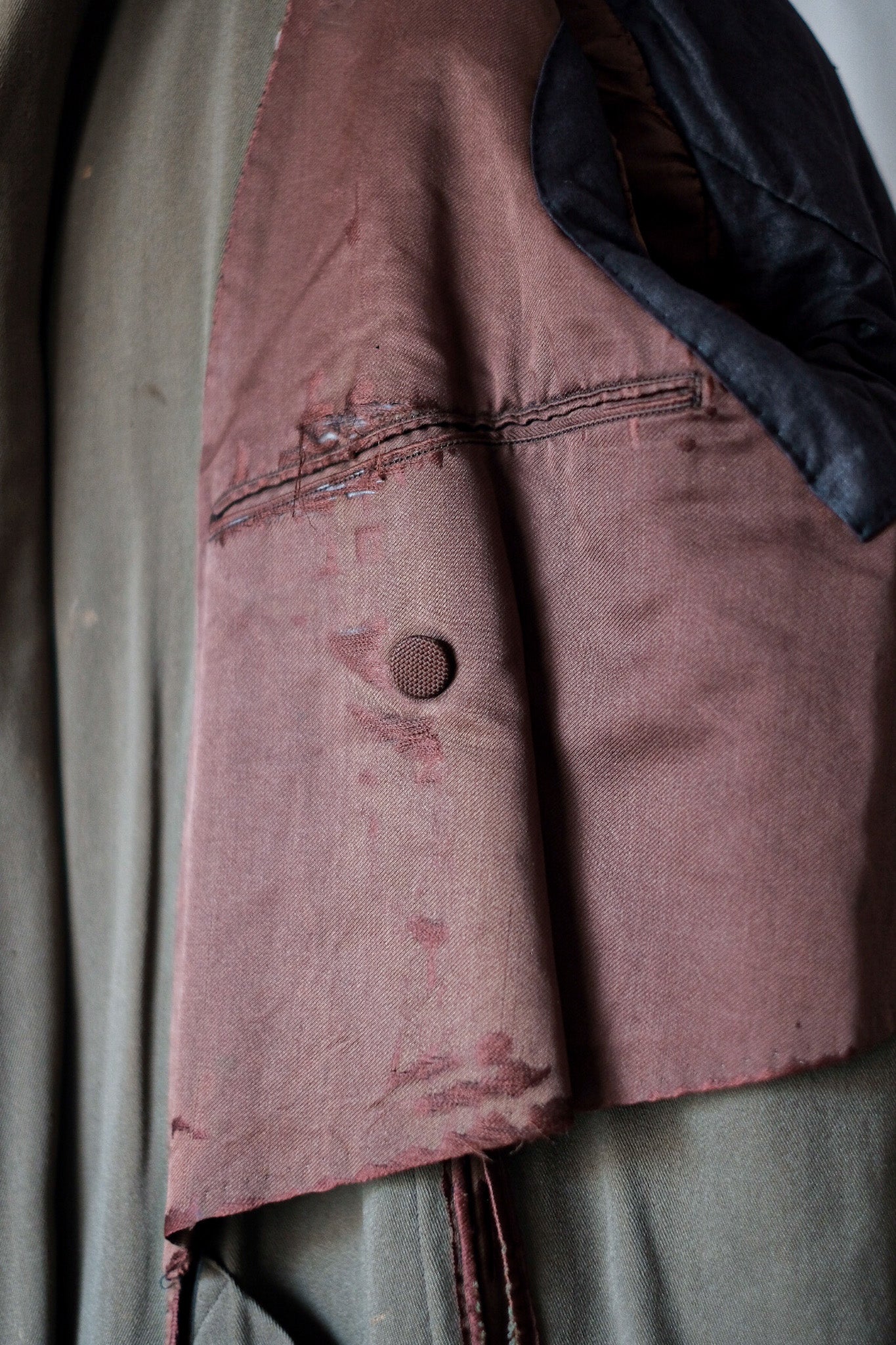 [~ 10's] French Antique Wool Gabardine Hunting Coat