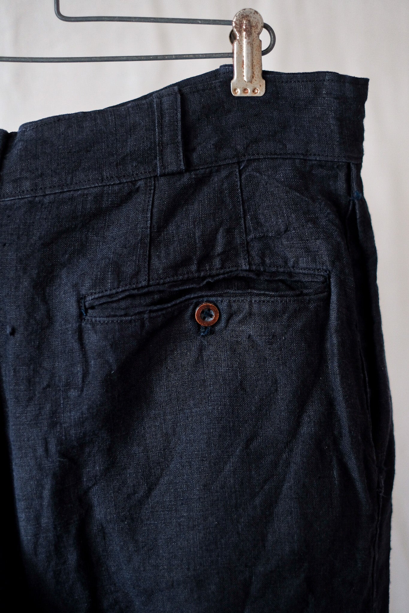 【~40's】French Vintage Indigo Linen Work Shorts