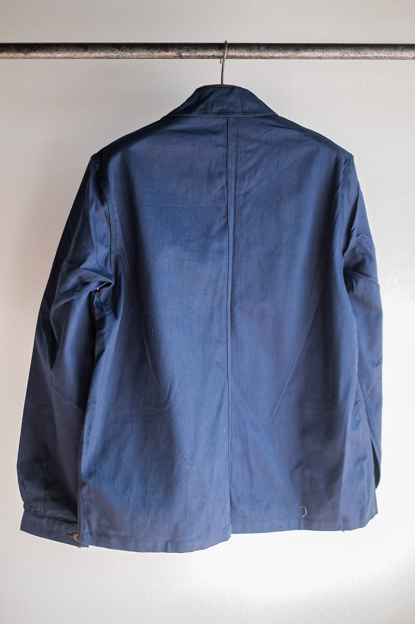 [~ 50's] แจ็คเก็ตผ้าฝ้ายผ้าฝ้ายสีน้ำเงินวินเทจฝรั่งเศส "สต็อกตาย"