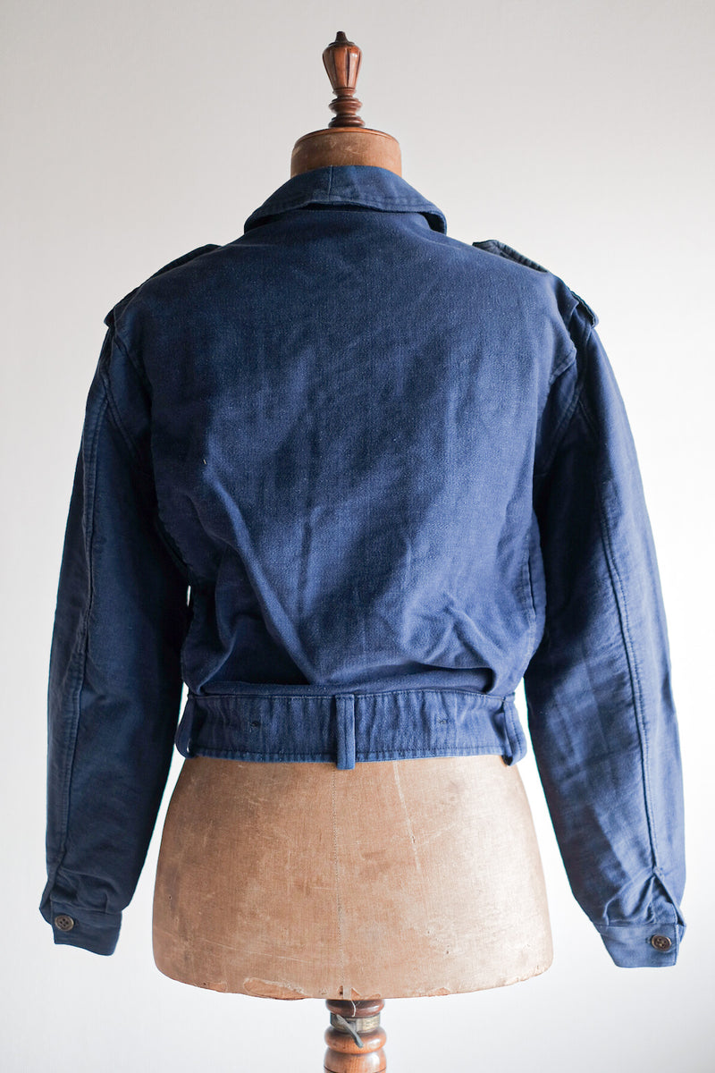 [~ 40's] แจ็คเก็ต French Vintage Blue Moleskin Fireman