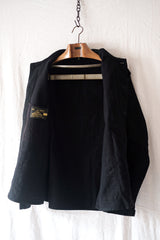 【~50's】French Vintage "Le Mont St. Michel" Black Moleskin Work Jacket