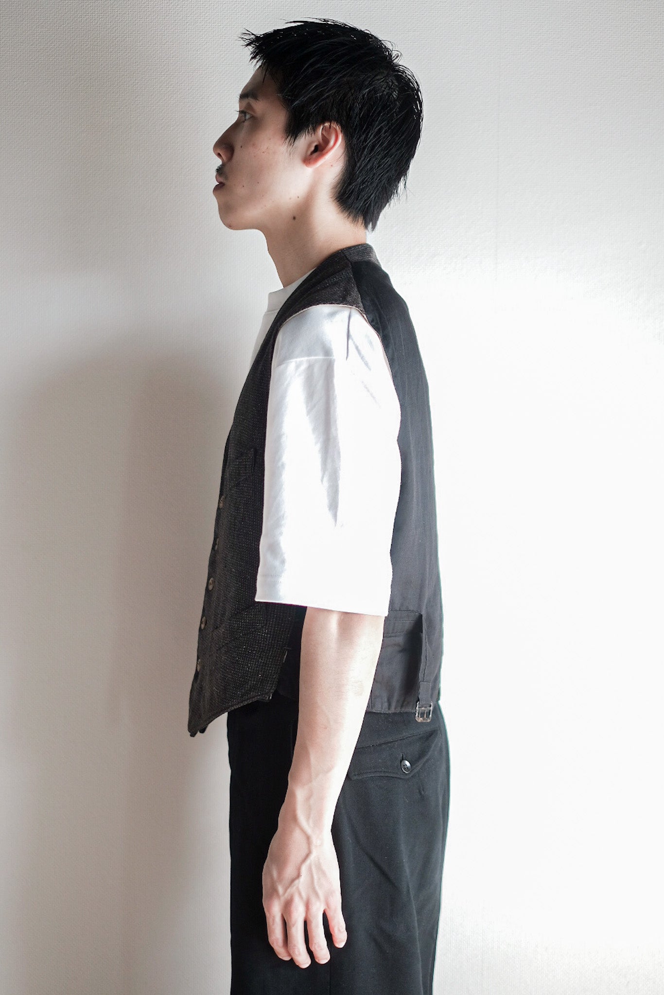 ［~30's］French Vintage Gray Wool Work Gilet