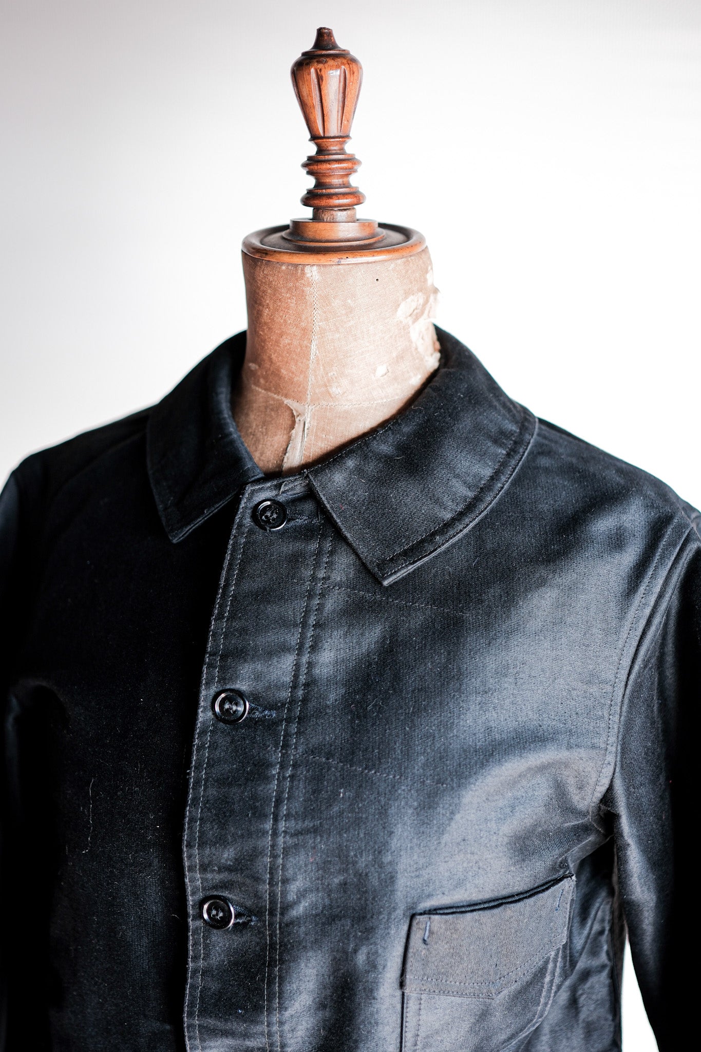 ［~50's］French Vintage Black Moleskin Work Jacket "Dead Stock"