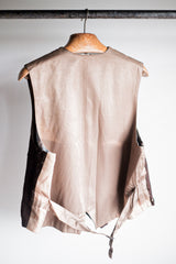 [~ 40's] French Vintage Brown Work Gilet ทำงาน