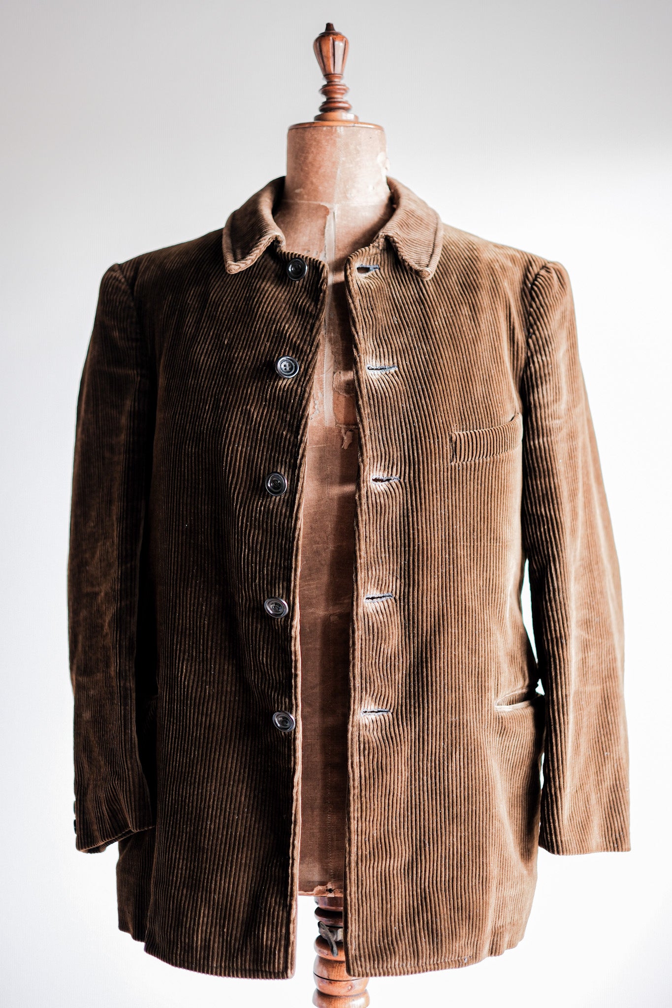 [〜30年代]法國復古棕色燈芯絨工作夾克