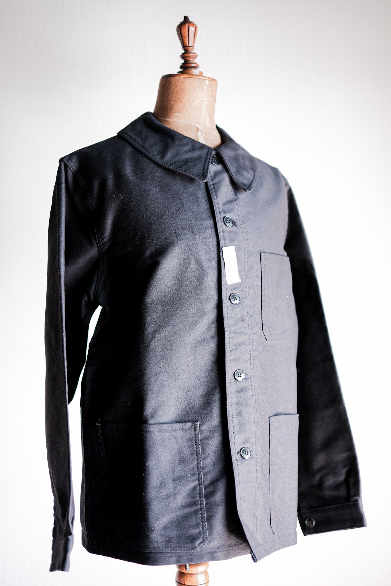 60's］French Vintage Black Moleskin Work Jacket Size.50 
