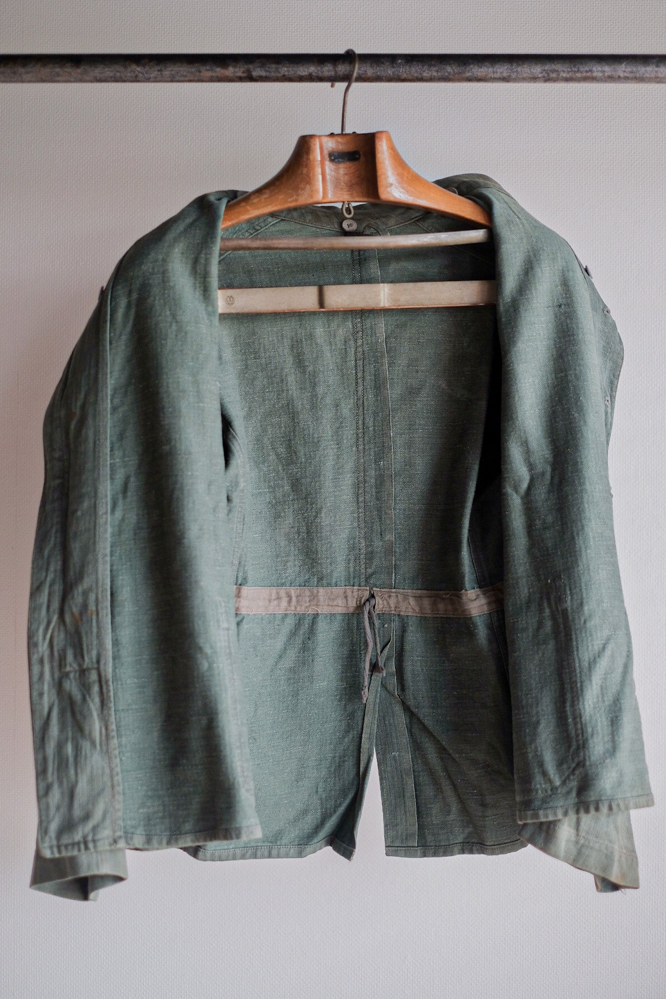 30's] WW2 German Army Drillich Green HBT Linen Jacket