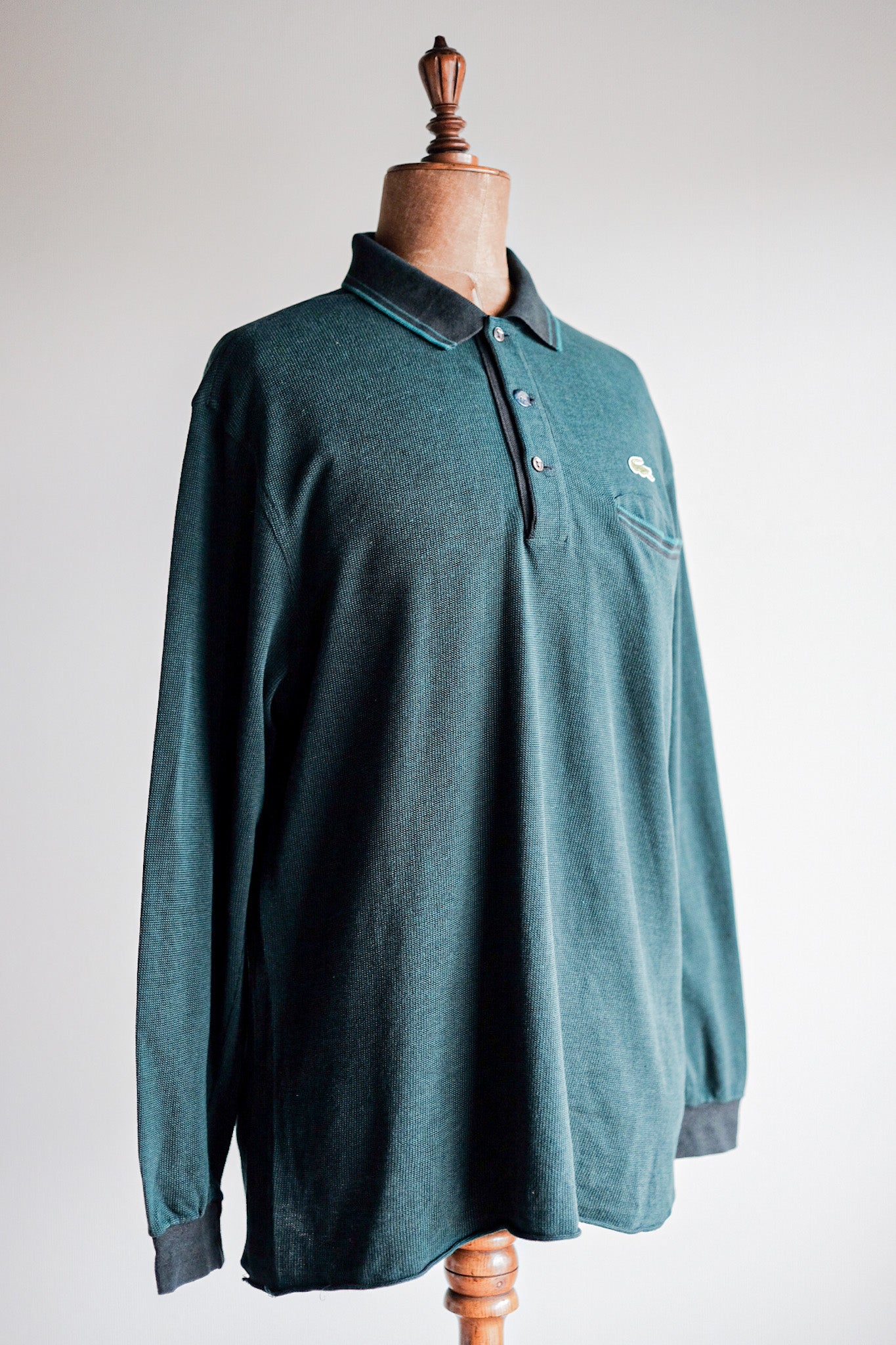 [~ 80's] Chemise Lacoste L/S Polo Shirt Size.5 "Multi Color"
