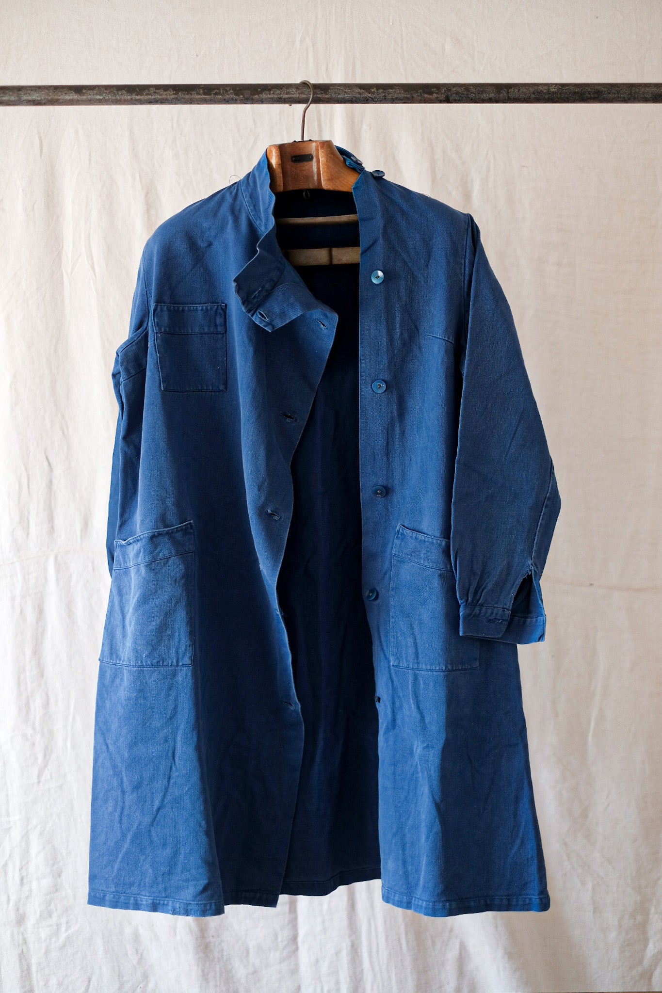 [~ 60's] ผ้าใบผ้าใบผ้าฝ้ายวินเทจฝรั่งเศสทำงาน
