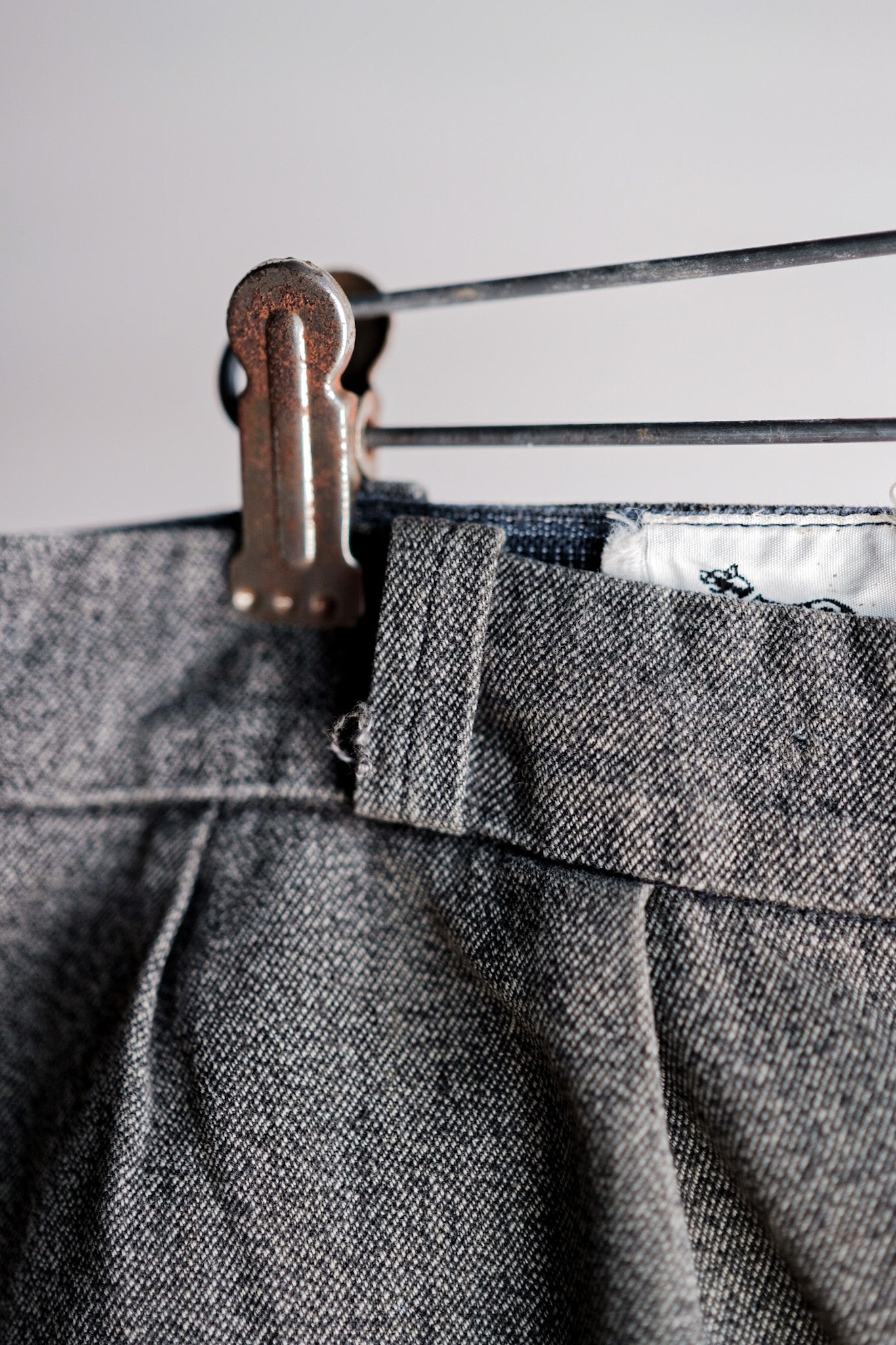 [〜40年代]法國復古黑色昌布雷工作褲