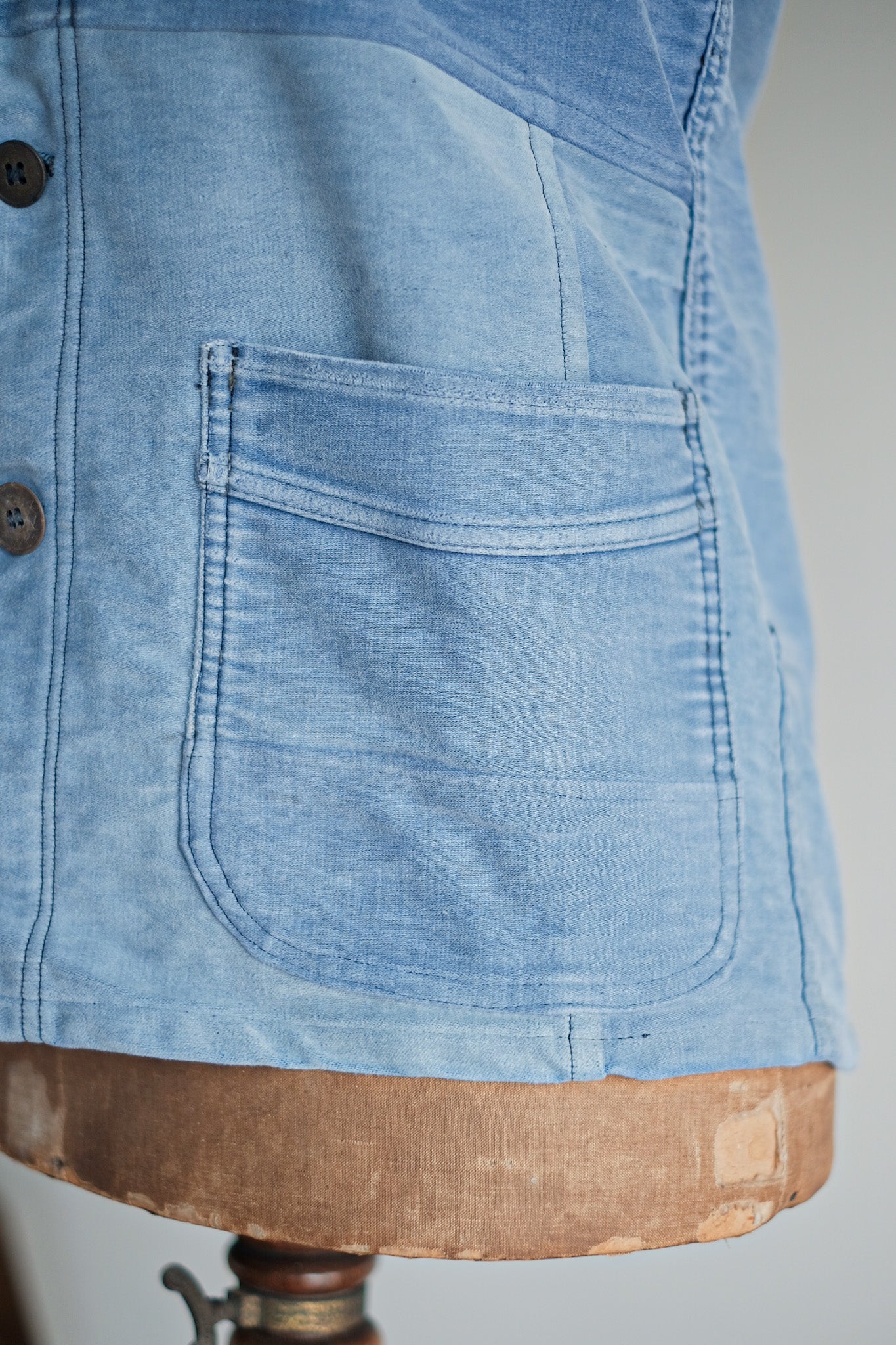 ［~50's］French Vintage Blue Moleskin Work Jacket "Le Mont St. Michel"