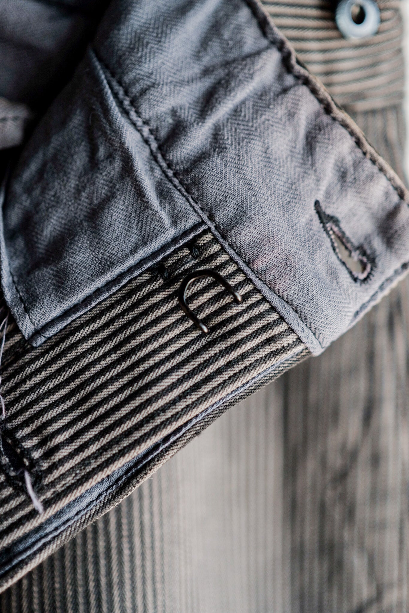 ［~30's］French Vintage Cotton Pique Striped Work Pants "Dead Stock"