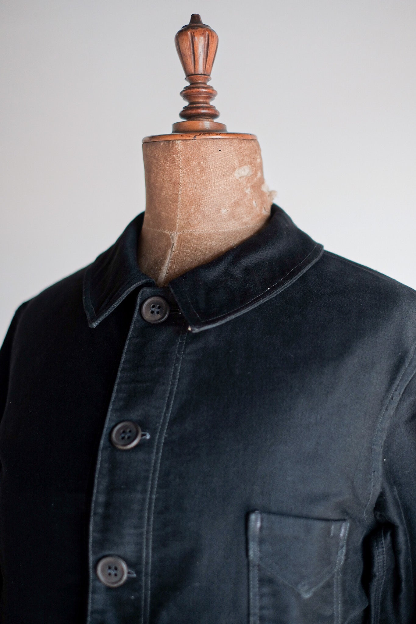 ［~30's］French Vintage Black Moleskin Work Jacket