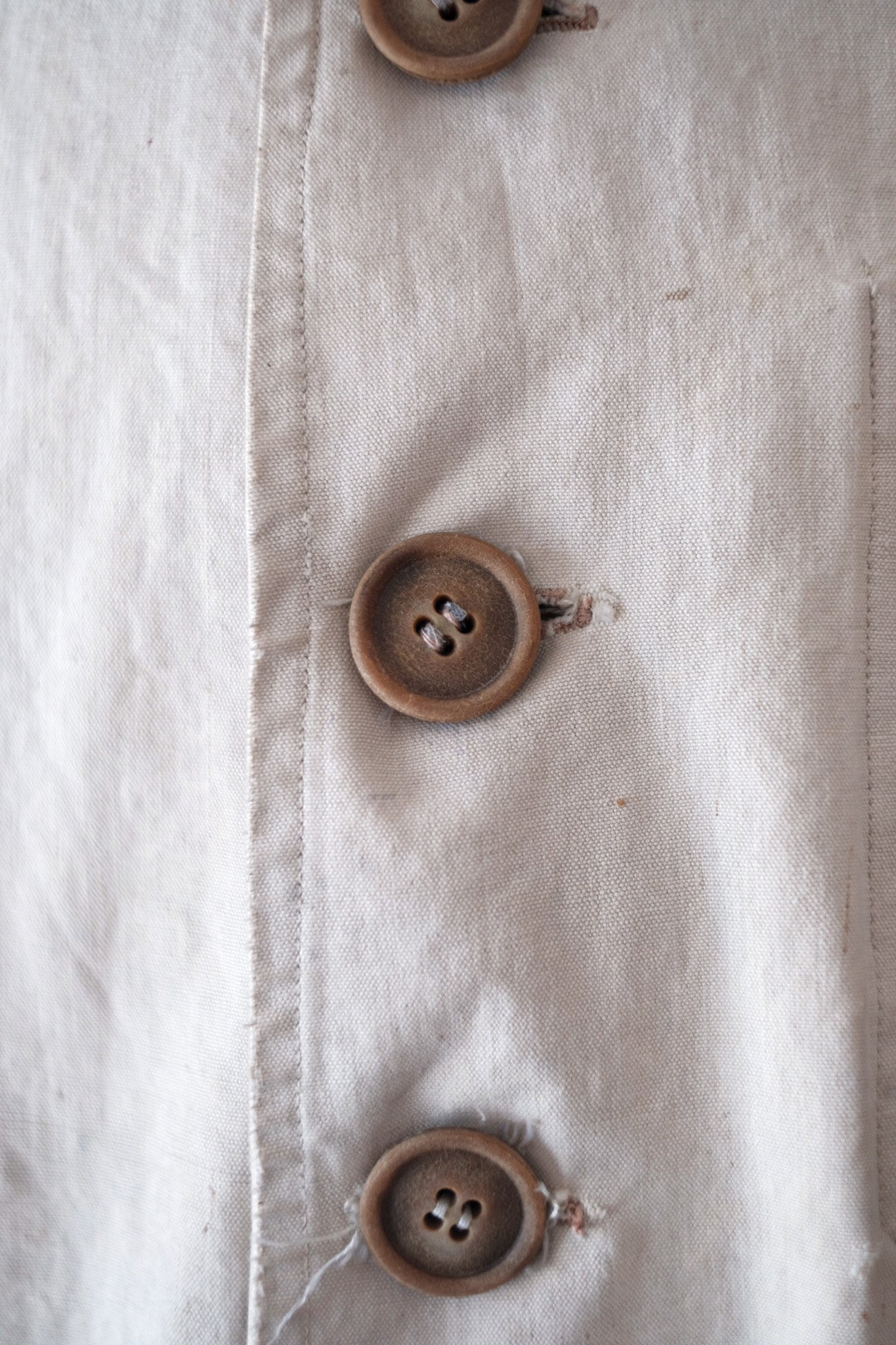 [~ 40's] Veste de chasse au coton blanc vintage français