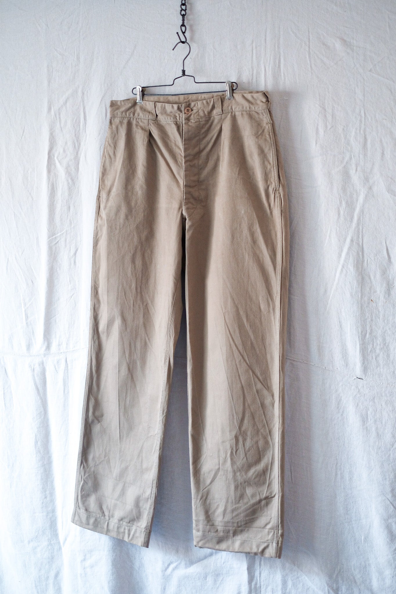 [~ 60's] French Army M52 CHINO TROUSERS SIZE.45