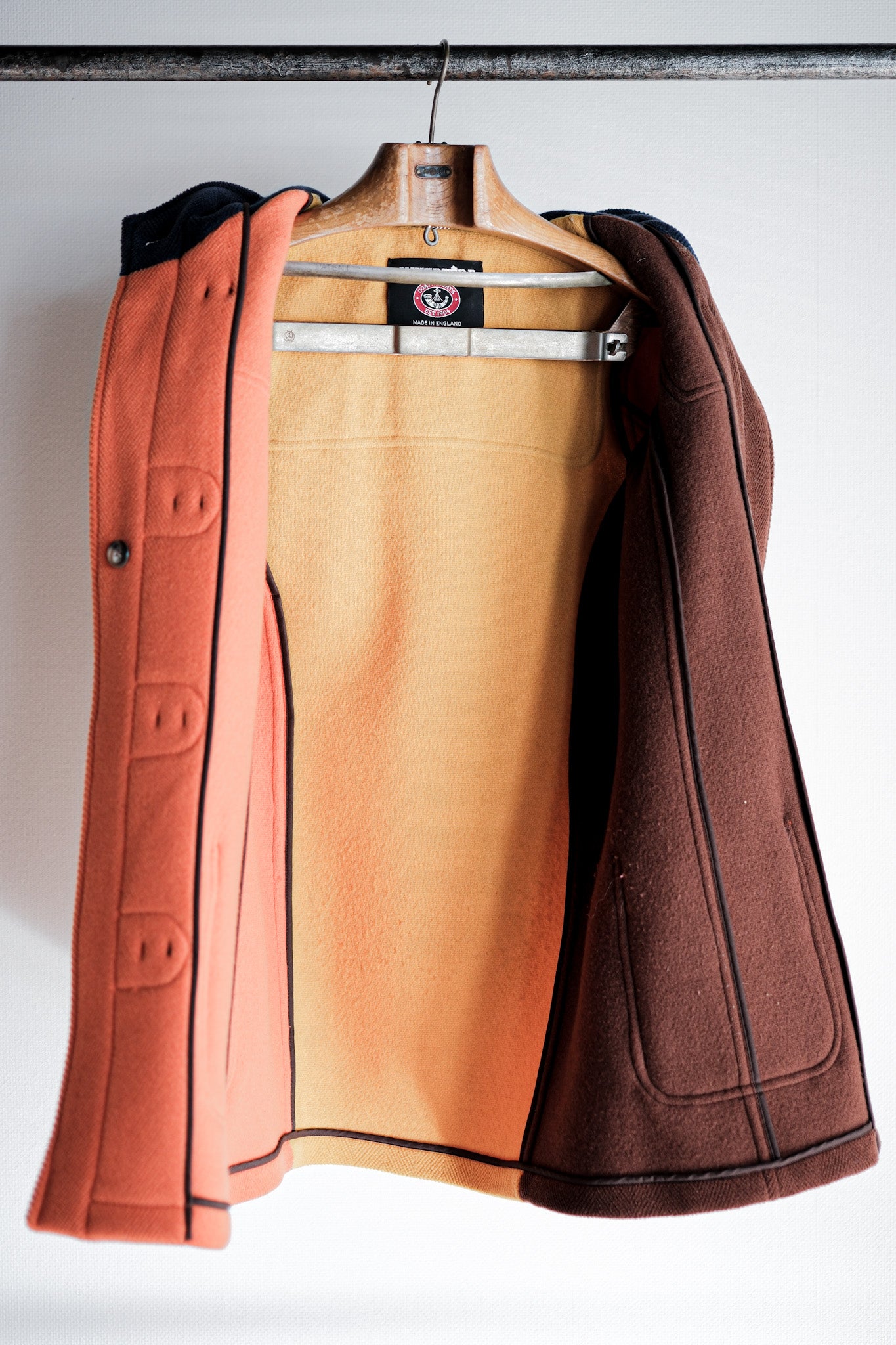 ［~90's］Old INVERTERE Crazy Pattern Wool Duffle Coat "Moorbrook"