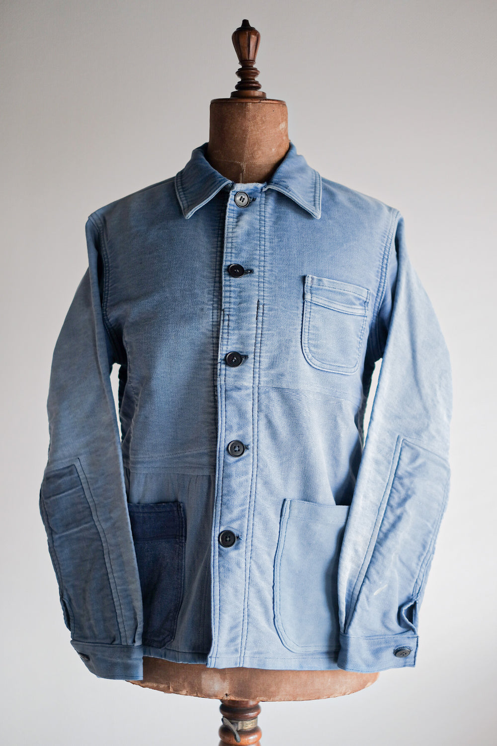 【~50's】French Vintage Blue Moleskin Work Jacket "Le Mont St. Michel"