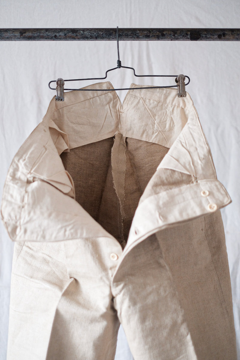 【~20's】French Vintage HBT Linen Work Pant "Dead Stock"