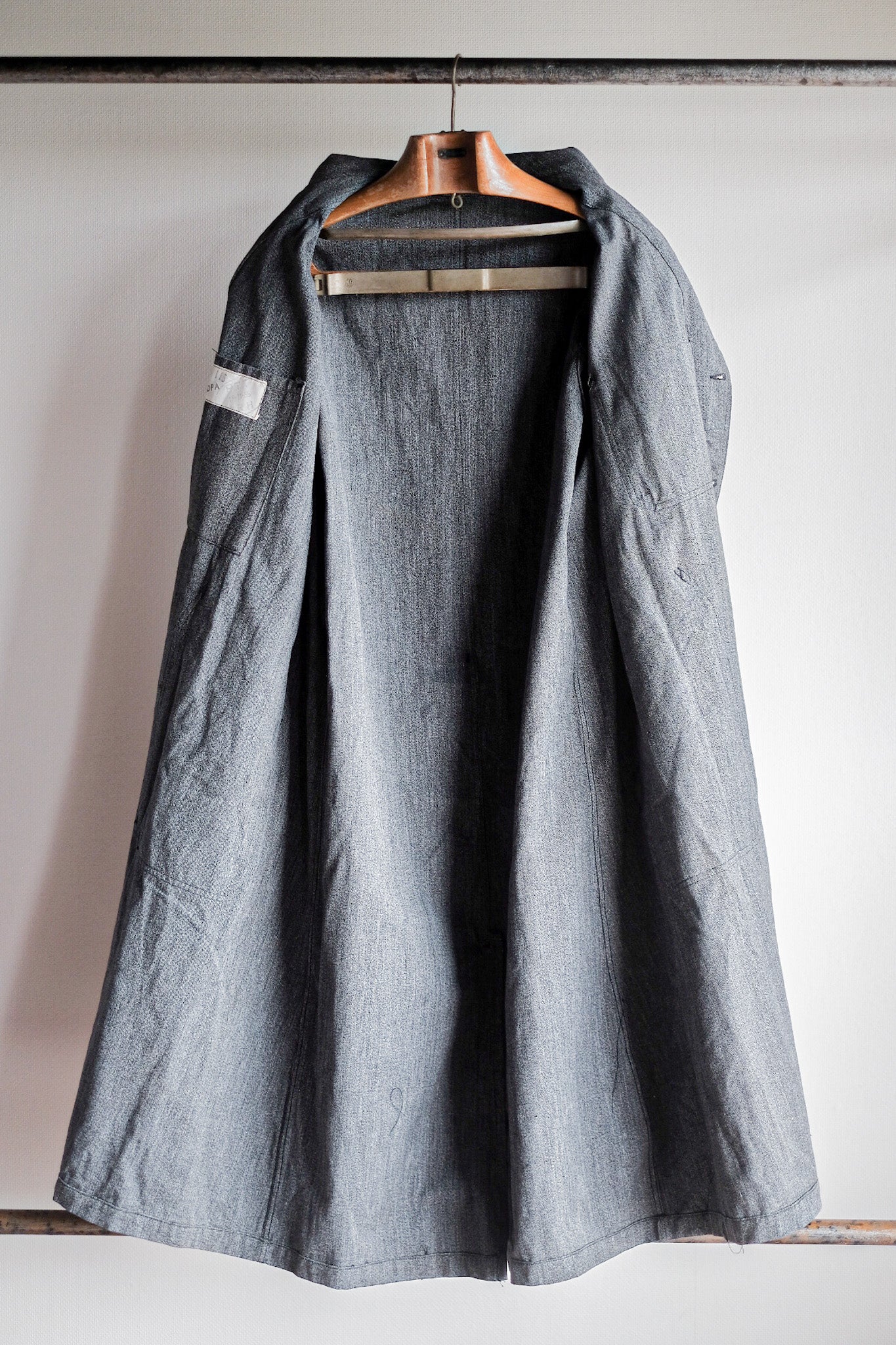 ［~50's］French Vintage PTT Black Chambray Atelier Coat “Dead Stock”