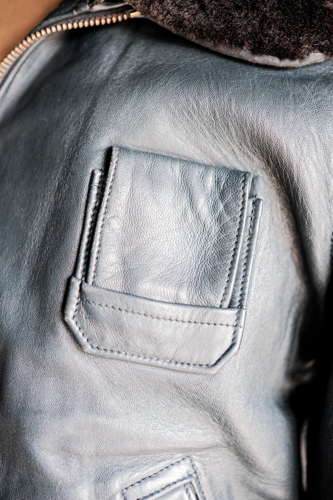 ［~70's］French Air Force Pilot Leather Jacket Size.44