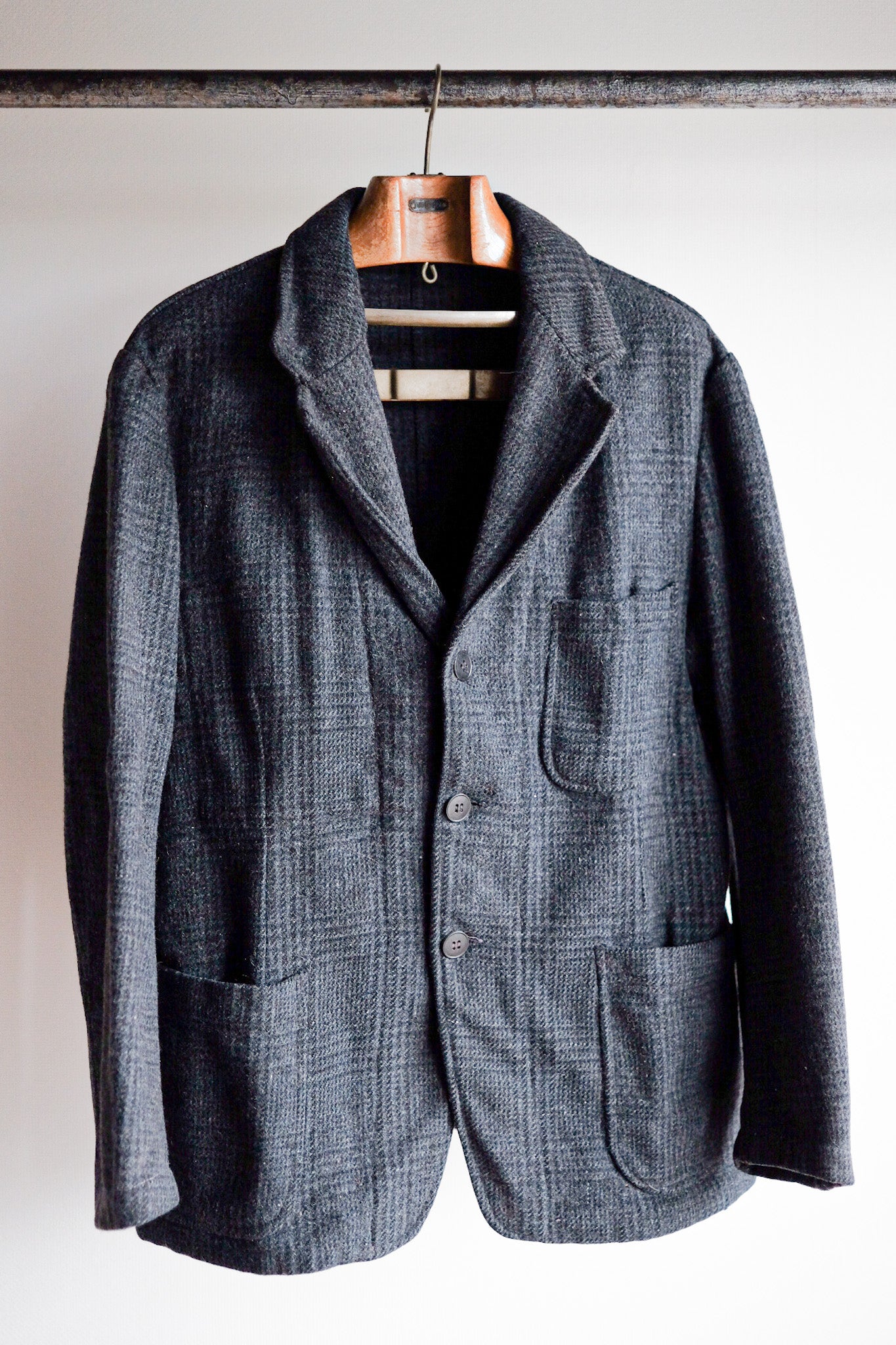 【~50's】French Vintage Wool Lapel Work Jacket "Pascal Fabric"