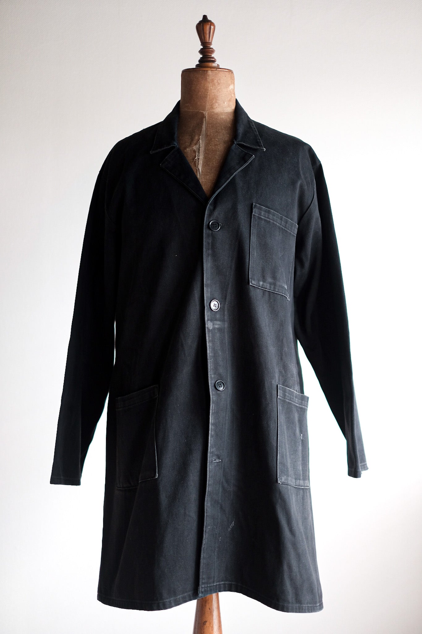 【~50's】French Vintage Black Moleskin Work Coat