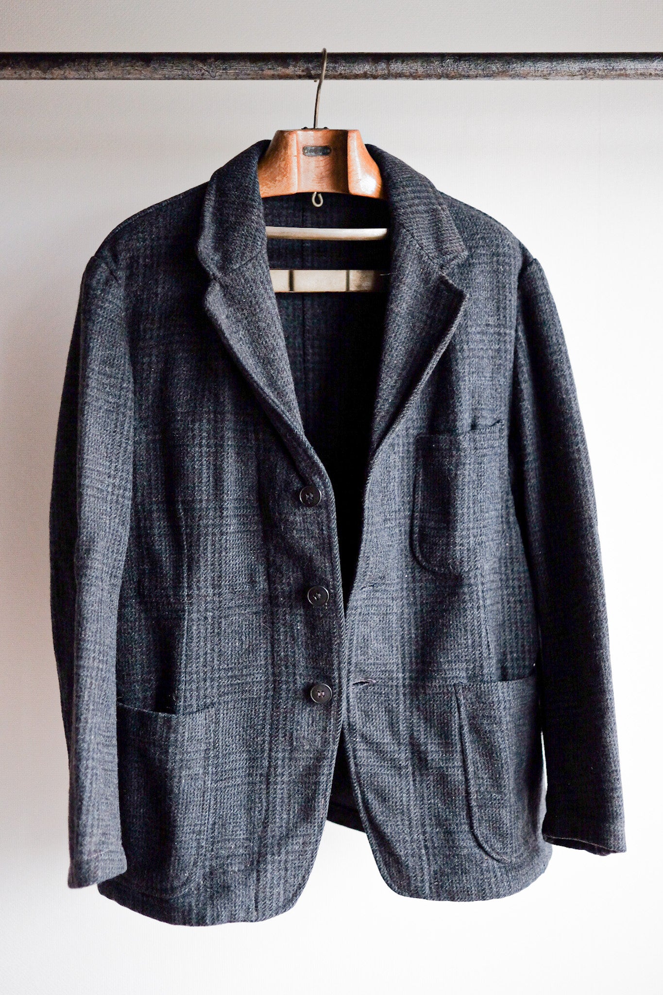 【~50's】French Vintage Wool Lapel Work Jacket "Pascal Fabric"