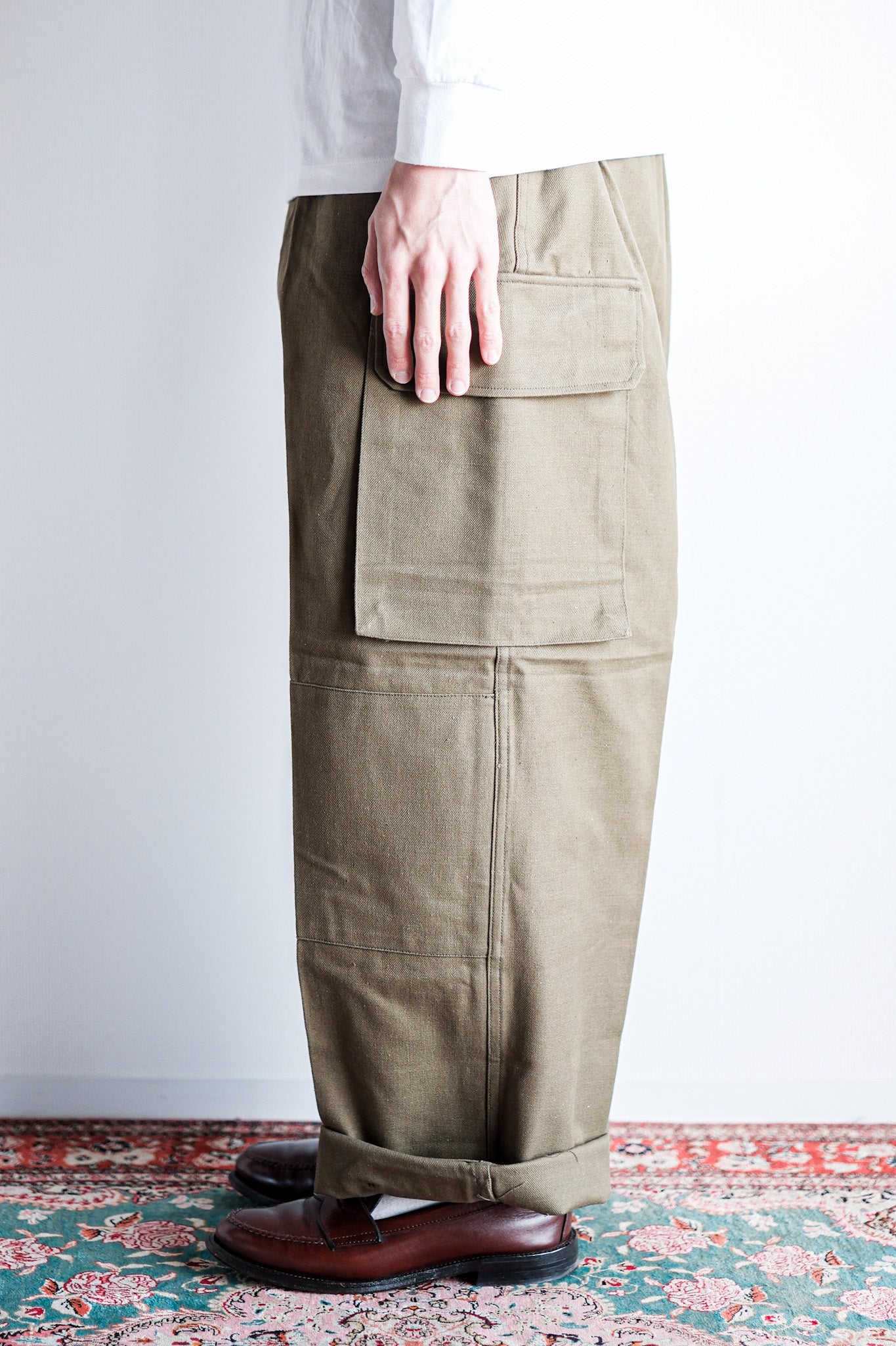 [~ 50's] French Army M47 Field Trousers Size.25 "Dead Stock"