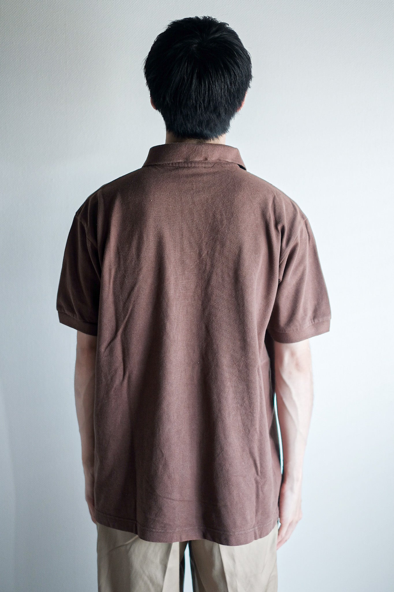 [~ 80 년대] Chemise lacoste s/s 폴로 셔츠 크기 .6 "Brown"