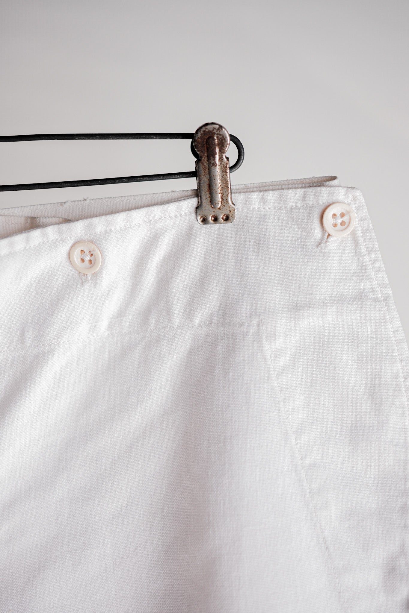 50's] French Navy White Linen Sailor Pants 