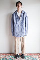 [~ 50's] เสื้อเชิ้ตผ้าลินิน Ramie ของกองทัพเรือฝรั่งเศส "Dead Stock"