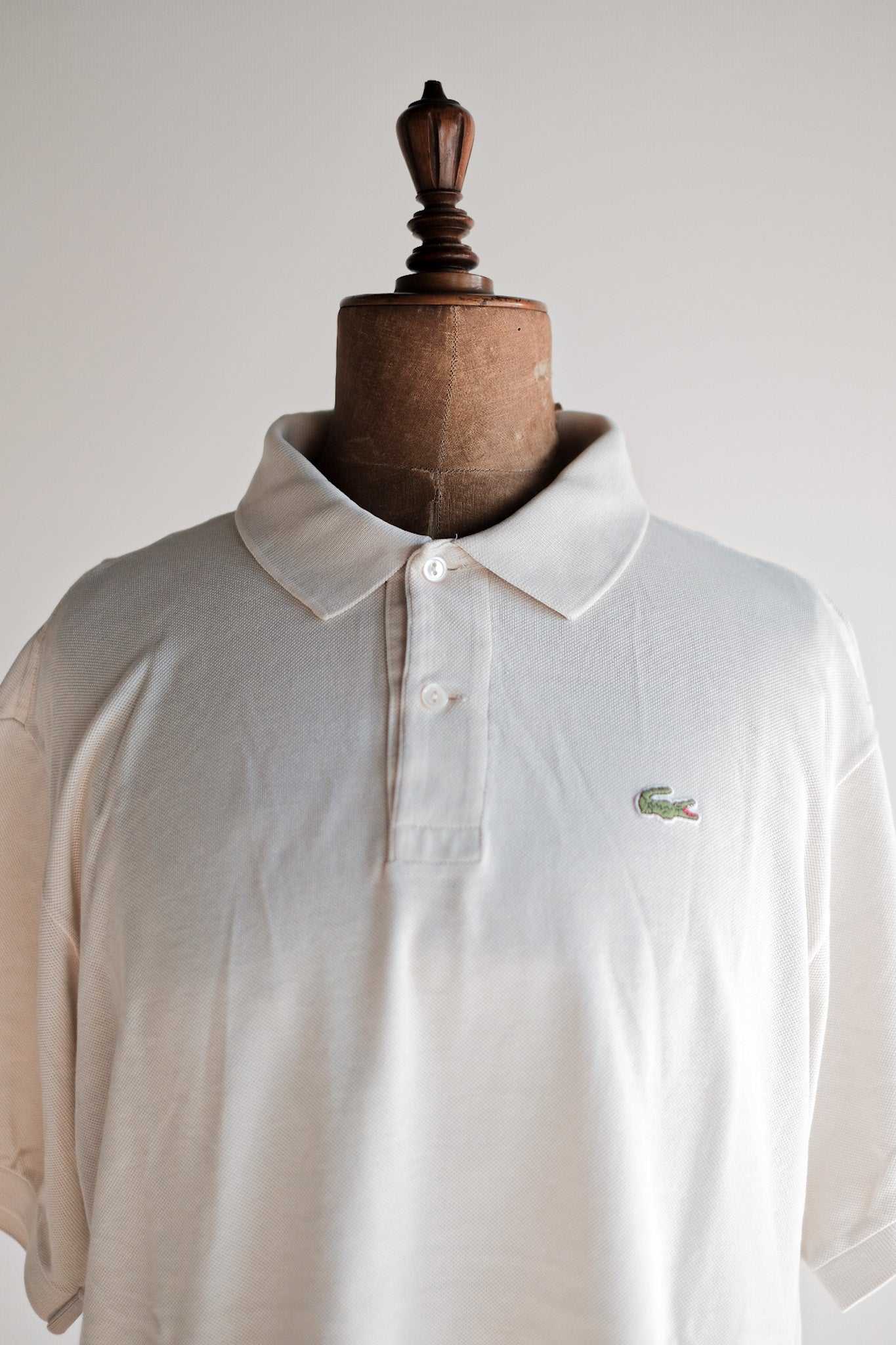 [〜80年代]顏色的lacoste s/s polo襯衫襯衫大小。7“ ecru”