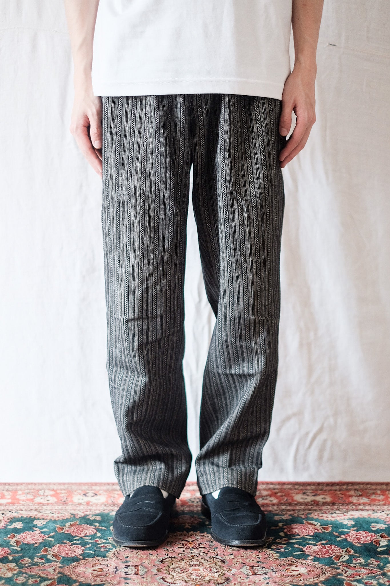 [~ 40's] French Vintage Wool Striped Work Pant