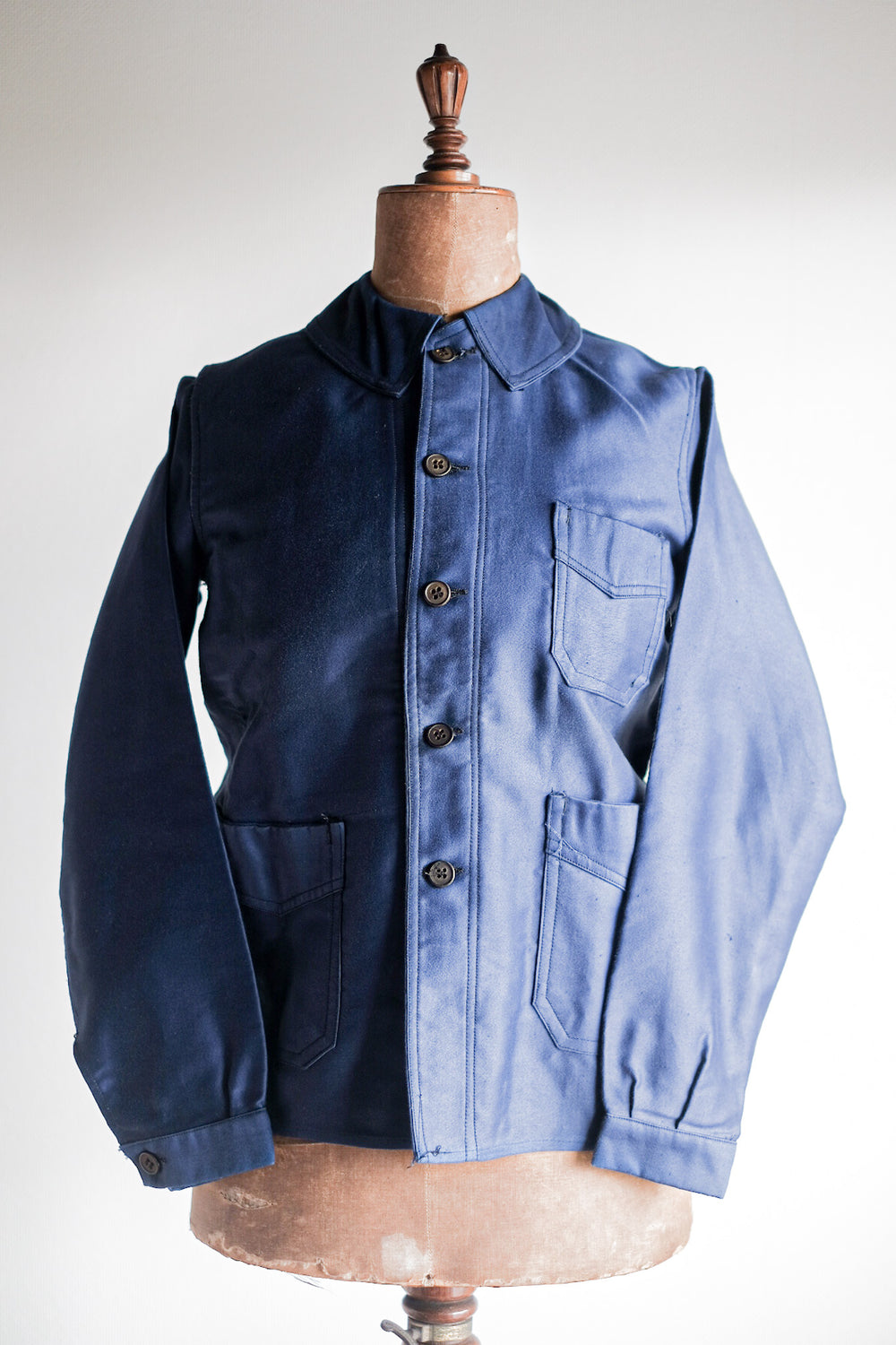 【~40's】French Vintage Blue Moleskin Work Jacket "Dead Stock"