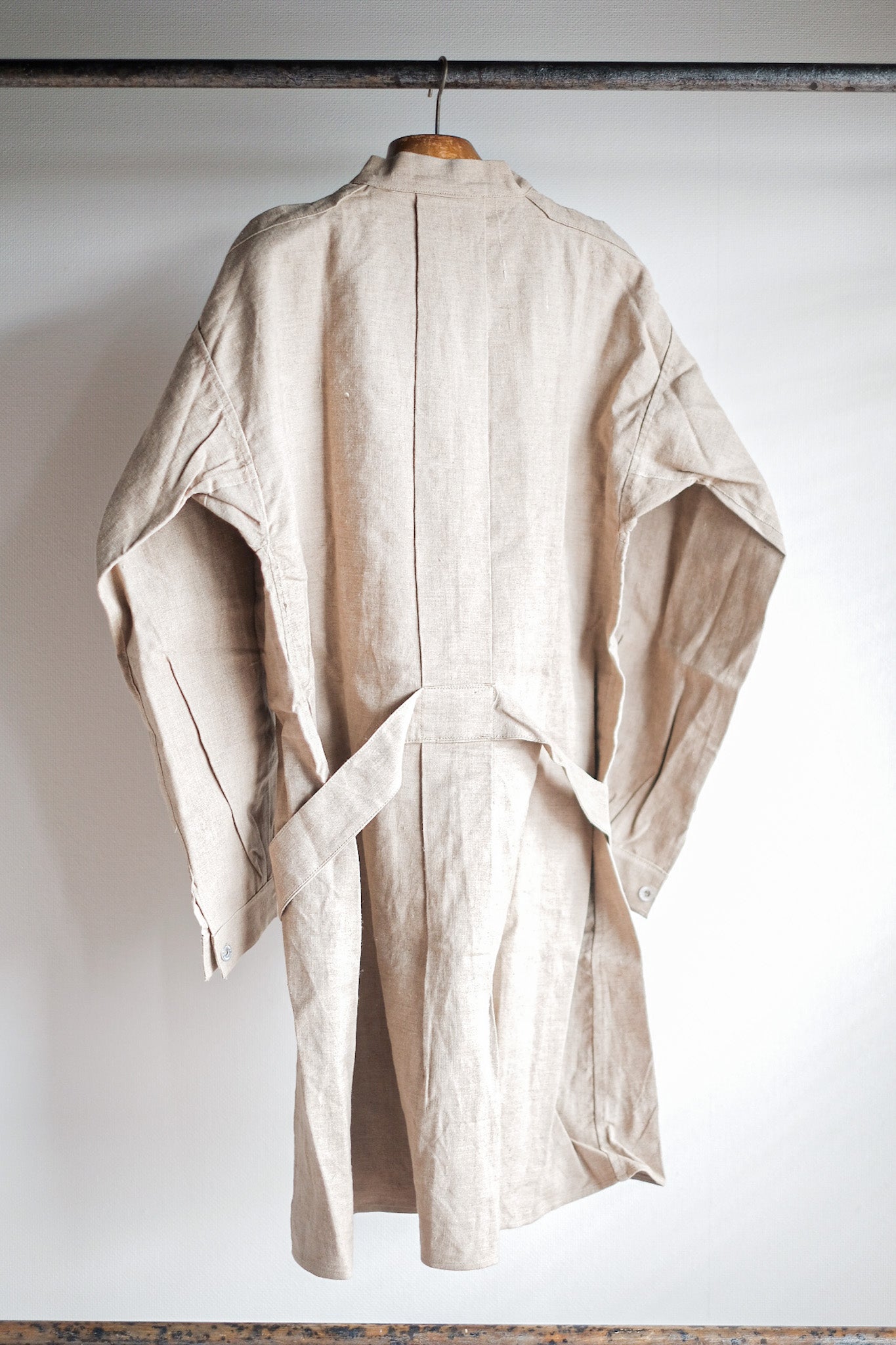 ［~50's］French Army Bourgeron Linen Smock Hospital Military "Dead Stock"